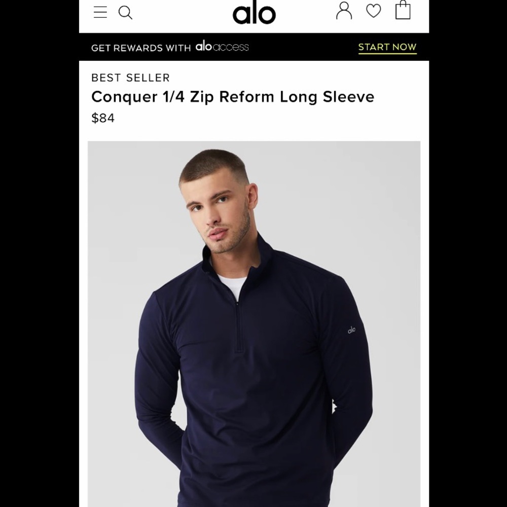 Alo Conquer 1/4 zip Reform - NWT!